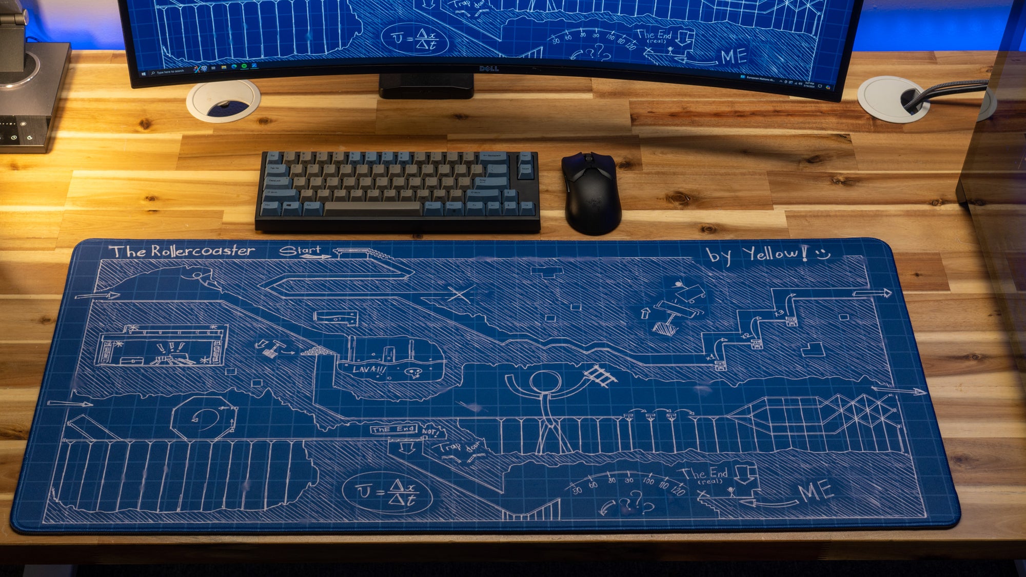Blueprint Rollercoaster Mouse Pad