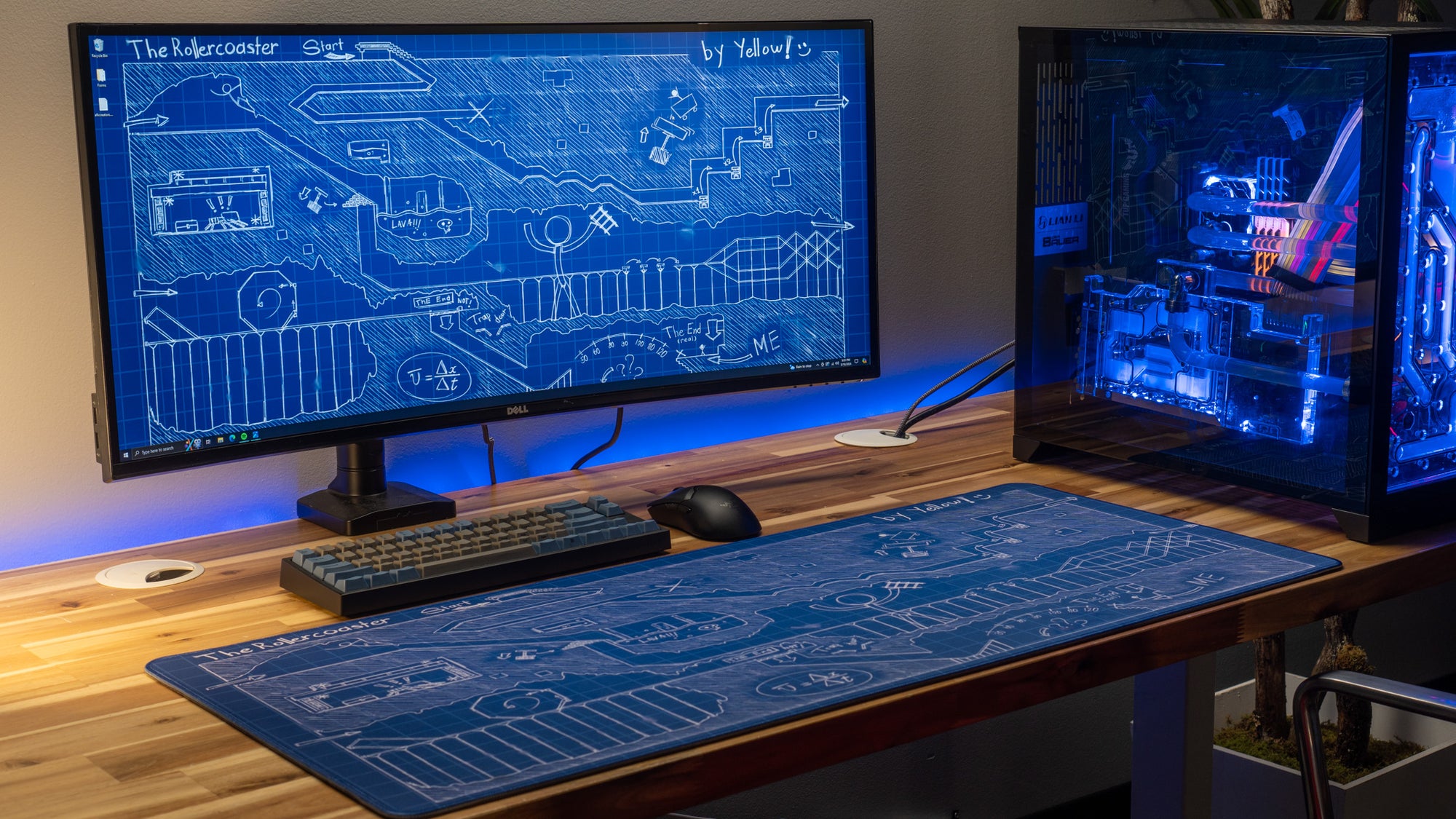 Blueprint Rollercoaster Mouse Pad